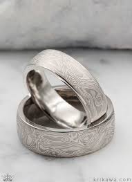 Iced Platinum Mokume Gane Wedding Ring Set Mens Wedding Rings Wedding Ring Designs Wedding Ring Sets