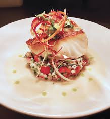Check spelling or type a new query. Coriander Seared Chilean Seabass With Vidalia Onion Soubise Tabbouleh Cous Cous Chive Oil Tangerine Infused Local Carrot And Micro Radish Salad Recipes For Club Resort Chef