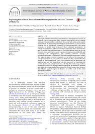 Malaysia budget 2017 highlights on education, employability & entrepreneurship. Pdf Exploring The Cultural Determinants Of Entrepreneurial Success The Case Of Malaysia