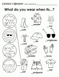 Free Coloring Pages Of Clothing Worksheet Weather Coloring Sheets For Kindergarten W English Activities For Kids Weather Worksheets English Worksheets For Kids