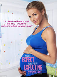 Gossip cop can set the record straight. Cameron Diaz Flaunts Baby Bump In What To Expect When You Re Expecting Poster Daily Mail Online
