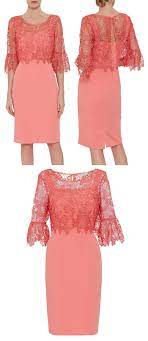 Living Coral Lace Overlay Dress For Spring Mother Of The Bride Spring Weddings Mark The Start Of Wedding Sea Roupas De Noiva Vestidos Mae Da Noiva Roupa Noivo