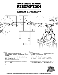 Romans 6 Redemption Sunday School Crossword Puzzles The Foundations Of Faith Redemption Sunday School Lessons Sunday School Crossword Sunday School Activities