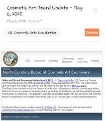 Department of materials science and engineering, north carolina state university, raleigh, nc 27695, usa interests: Elsewhere Salon This Is The Latest From The State Board Of Cosmetic Arts As You Can See We Still May Not Reopen Before May 22nd This Is All Of The Information