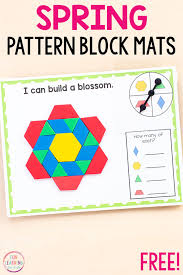 We like to laminate them since we use them over and over again. Spring Pattern Block Mats