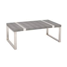 Modern Reflections Wood Stainless Steel And Leather Coffee Table Rectangular Mdf Table Top Covered With Coffee Table Leather Coffee Table Cool Coffee Tables