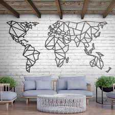 Supporte un poids de tableau déco jusqu'à 2,2 kilos. Deco Metal Carte Monde Decoration Interieure Decoration Murale Metal Carte Du Monde