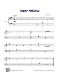 According to guinness world records 1998, happy birthday to you is the best known song in english, followed by for. Happy Birthday Traditional Free Piano Sheet Music Pdf