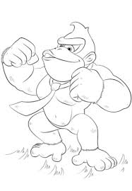 Donkey Kong With Loose Tie Coloring Page Free To Print Letscolorit Com Super Mario Coloring Pages Coloring Books Cool Coloring Pages