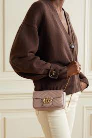 Attached key ring that can attach to a separate bag. Gucci Gg Marmont Matelasse Leather Super Mini Bag In Beige Pink Save 10 Lyst