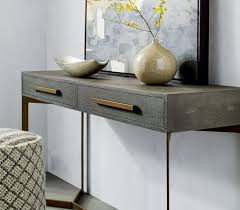 Faux Shagreen Leather Console Table Leather Console Table Console Table Table