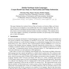 Most individuals can change their address in two ways: Similar Southeast Asian Languages Corpus Based Case Study On Thai Laotian And Malay Indonesian Acl Anthology