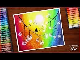 How To Draw Rainbow Birds Scenery Nature Oil Pastels Drawing Tutorial Very Easy Step By Step Youtube Oil Pastel Drawings Pastel Drawing Oil Pastel This rainbow shamrock craft looks so bright and cheerful hanging up on the wall!