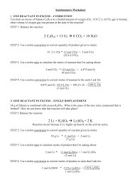 Stoichiometry Worksheet With Answers