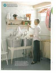 Love The Converted Galvanized Tubs In The Laundry As Sinks Ok I Know This It Too Big For Craft Night But I Just Laundry Room Sink Wash Tub Sink Laundry Room