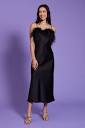 Lucy Paris - Flora Feather Slip Dress - Black | Lucy Paris