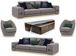 Avec lui, on peut jouer sur des registres chic, poétiques. Casa Padrino Ensemble De Salon De Luxe Gris Marron 2 Canapes Et 2 Fauteuils Et 1 Ensemble De Table Basse Mobilier De Salon Noble Mobilier De Luxe