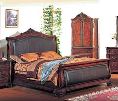 Tipton King Traditional Leather Sleigh Bed Leather Sleigh Bed Sleigh Beds Furniture