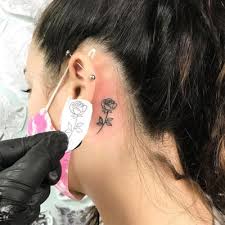 Many different small butterfly tattoo for female. 21 Small Ear Tattoos For Minimalists Tiny Ear Tattoo Ideas Allure