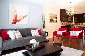 Interior Impressive Modern Living Room Designs With Gray Sofa And Dark Table And Bright Blue Walls With Un Living Room Red Living Room Grey Living Room Colors