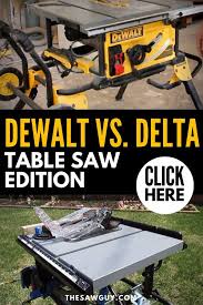 Dewalt Vs Delta Table Saw Edition The Saw Guy Delta Table Saw Table Saw Dewalt