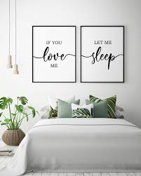 If You Love Me Let Me Sleep Duo Print Let Me Sleep Sign Etsy In 2021 Bedroom Decor For Women Bedroom Art Above Bed Wall Decor Bedroom
