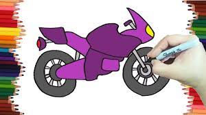 Como Dibujar Una Moto Deportiva Paso A Paso Y Muy Facil Dibujos Para Colorear Youtube