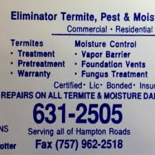 Imperial pest prevention is the number one pest control companies serving be daytona beach and its surrounding greater areas. Eliminator Termite Pest Moisture Control Pest Control 1208 Saddlebred Dr Virginia Beach Va Phone Number