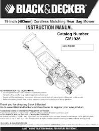 Black and decker lawn mower. Black Decker Cm1936 Type 2 User Manual Lawn Mower Manuals And Guides 1312224l