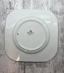 Vintage Alma Ware Small Square Decorative Plate Floral With Gold Detail