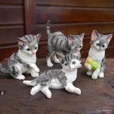 Katze Katzen Kitten Dekoration Tierfiguren Polyresin Natur Garten Tierfiguren Katzen Dekoration