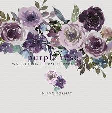 Purple Light Blue Watercolor Floral Clipart Collection Etsy Pink Watercolor Flower Flower Clipart Blue Watercolor Floral