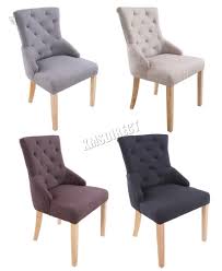Foxhunter New Linen Fabric Dining Chairs Scoop Tufted Back Office Lounge Dcf04 Dining Chairs Fabric Dining Chairs Chair