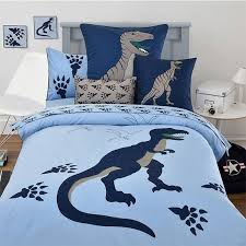 Hipster Deep Blue And Light Blue Boys Dinosaur And Paw Print Cretaceous Animal 100 Organic Cotton Twin Full Size Full Bedding Sets Bedding Sets Twin Bed Sets