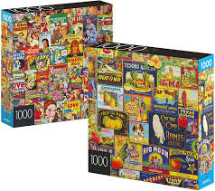 They feature fun puzzles of all types that'll keep you entertained. Amazon Com 2 Pack Of 1000 Piece Jigsaw Puzzles For Adults Families And Kids Ages 8 And Up Retro Comics And Fruit Labels Everything Else