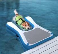 Inflatable Water Ramp for Dogs Up to 220 lbs Floating Dog Boat Ramp for Pools