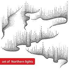 Check spelling or type a new query. Vector Set With Dotted Swirls Of Northern Or Polar Light In Black On White Background Aurora Borealis Lights In Dots Stock Vector Illustration Of Vector Atmosphere 105070476