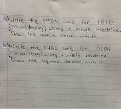 Vhsic hardware description language vhsic: Solved A Write The Vhol Code For 1010 Non Overlapping Chegg Com