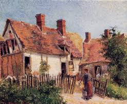 Old Houses At Eragny 1884 Camille Pissarro Camille Pissarro Camille Pissarro Paintings French Impressionist Painters