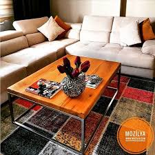 Mozilya Dogal Ahsap Masif Orta Sehpa Mozilya Natural Wood Coffee Table Mobilya Tasarim Kitapliklar