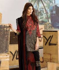 Black And Orange Dress Pakistani Sana Safinaz Designer Lawn 2017 Black Lawn Suit With Heavy Gold Print And Orange Embroid Stylish Dress Designs Pakistani Fashion Casual Pakistani Dress Design
