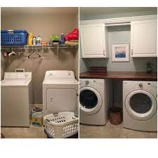 My Diy Laundry Room Makeover Paint Color Is Sw Sea Salt Cabinets Are From Lowes Counterto Laundry Room Storage Laundry Room Storage Shelves Laundry Room Diy