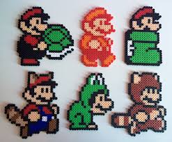 Super Mario Bros 3 Forms Super Leaf Tanooki Frog Goomba S Shoe Fire Flower Perler Bead Hama Beads Mario Perler Bead Mario Perler Beads