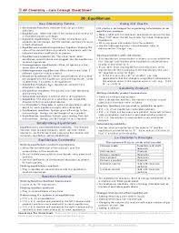 Equilibrium Cheat Sheet Cheat Sheets Cheating Equilibrium