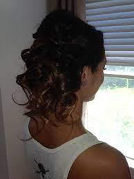 All Up Updo Hairstyle To The Side With Hanging Curls Hairdo Wedding Side Hairstyles Hair Styles