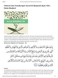 Surah al baqarah ayat 30 32 surat ali imran ayat 185 surat an nisa ayat 142 143 surat al qadr ayat 1 5 surat al fatikhah ayat 1 7 vol 6. Hikmah Dan Kandungan Surat Al Baqarah Ayat 164 Note Student Share Science