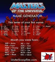 Masters Of The Universe Name Generator Name Generator Masters Of The Universe Names