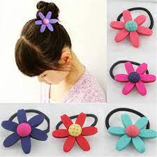 New 8 Colors Big Sunflower Girl Child Hair Rubber Band Hair Fabric Kids Clip Ring Elastic Head Rope Ac Hair Rubber Bands Online Fashion Stores Baby Accessories