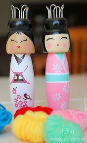 Knitting pattern instructions to knit a simple dolly looking cute in two shades of pink. French Knitting Dolls Simply Notable