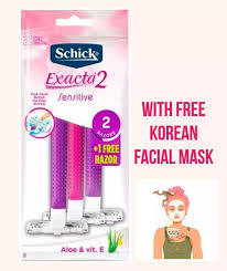1960's schick krona tto de safety razor. Schick Exacta 2 Sensitive Skin Razor For Women 2 1 Free 3 Razors With Free Korean Facial Mask Lazada Ph